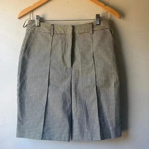 NWT‼️Topshop Women Black White Plaid Flat Front Bermuda pants size 6 petit